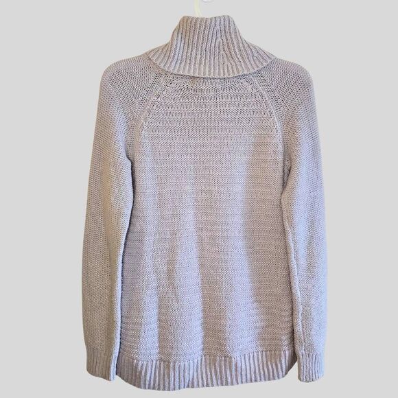 ELLE Cowl Neck Sweater Women’s Size Small Lilac Purple Cable Knit Relaxed Fit - Picture 3 of 13